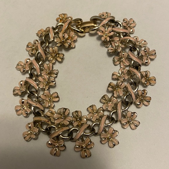 Coro Jewelry - Coro Gold and Silver Floral Bracelet